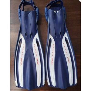 Oceanic Viper 2 Open Heel Scuba Dive Fins - White/Blue Small